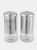 Michael Graves Design Essence 2 Piece 2.5 Ounce Stainless Steel Salt and Pepper Set with Clear Glass Bottoms, Silver