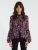 Divya Bell Sleeve Lace Insert Top - Purple Floral