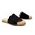 Rayanne flat sandal in leather - Black