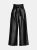 Joan Vegan Leather Belted Pants - Black
