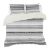 Kingham Contemporary Boho Grey Stripes Duvet Cover Set Twin XL (68" x 92") With Pillow Sham - Grey