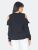 Ruffle Cold Shoulder Zip Front Sweatshirt in Black