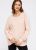 Women's Round Neck Sweater With Long Cuff Sleeves - Blush