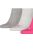 Puma Unisex Adult Quarter Training Ankle Socks (Pack of 3) (Pink/Gray/Charcoal Grey)