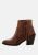 Viviana Brown Ankle Boots with Zipper