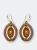 Deco Oval Earrings hand sewn, hand seed beaded - Cream Gold