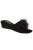 Womens/Ladies Anne Jewelled Rosette Boa Mule Slippers (Black) - Black