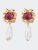 Lola Crystal Baroque Pearl Drop Earrings - Gold/Ruby - Gold/Ruby