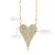 Medium Elongated Pave Heart Paperclip Necklace