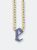 Pave Gothic Initial Cuban Link Necklace