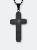 Crucible Men's Stainless Steel Lord's Prayer Cross Pendant Necklace - Black