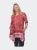 Plus Size Paisley Scoop Neck Tunic Top with Pockets - Red