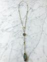 Diana Montecito Necklace in Polished Pyrite with Labradorite Drop - Green