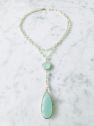 Double Diana Denmark Necklace in Chalcedony with Chalcedony Drop - Chalcedony