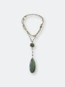 Double Diana Denmark Necklace in Polished Pyrite with Labradorite Drop
