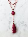 Double Diana Denmark Necklace in Ruby with Ruby Drop
