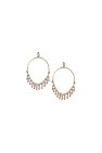Gold Dangle Hoop Earring with Pink Crystal Accent - Pink Crystal Accent