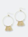 Gold Hoop Earring with Metal Bar Accent - Gold