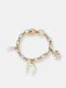 Gold Lucky Charm Chain Toggle Bracelet