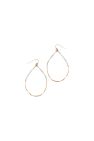 Gold Teardrop Dangle Earring with Silver Wire Wrap - Gold