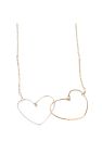 Heart to Heart Pendant Necklace - Gold and Silver
