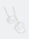 Lariat Necklace in Moonstone with Silver Hearts - Silver