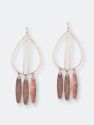 Rose Gold Teardrop Earring with Rose Gold Drops - Pink