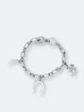 Silver Lucky Charm Chain Toggle Bracelet - Silver