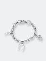 Silver Lucky Charm Chain Toggle Bracelet