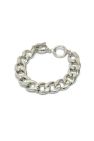 Silver Thick Metal Chain Toggle Bracelet - Silver