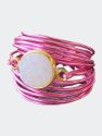 Torrey Ring In Hot Pink with White Druzy - Hot Pink Over Copper Tarnish Resistant