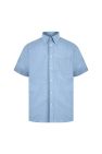 Absolute Apparel Mens Short Sleeved Oxford Shirt (Light Blue) - Light Blue