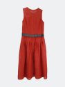 Akris Women's Luminous Red / Black Grid Lace Sleeveless Dress - Luminous Red / Black