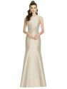 Sleeveless Cutout Trumpet Gown with Back Bow - Champagne