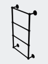 Monte Carlo Collection 4 Tier 30" Ladder Towel Bar With Grooved Detail - Matte Black