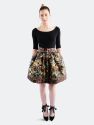 Floral and Leopard Jacquard Skirt