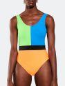 Neon Color Block Swimsuit - Neon