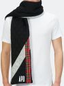 Quilted Patchwork Logo Scarf - Black