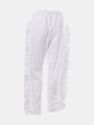 White Linen Ruffle Pants