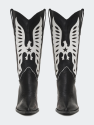 Mid Calf Tania Boots - Black And White