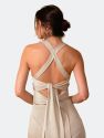Anabella Asymmetric Knit Dress With Back-Strap Detail