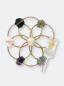 Tuning Fork & Multi Crystal Grid Instrument Set for Sound Healing - Brass Multi Stone Grid With Jupiter Tuning Fork