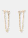 Bezel-Set Diamond Chain Earrings (1" drop) - Rose Gold