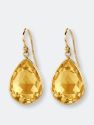 Citrine Pear Shape Earrings - Yellow gold