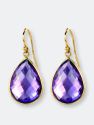 Purple Amethyst Pear Shape Earrings - White Gold