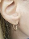 Single Diamond Rose Gold Hoop Earrings (Small)