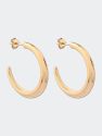 Crescent Hoop Earrings In Gold, Large - 18k Gold