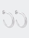 Crescent Hoop Earrings In Silver, Medium - Silver