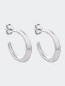 Crescent Hoop Earrings In Silver, Small - Silver