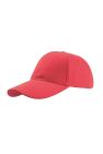 Atlantis Liberty Six Buckle Brushed Cotton 6 Panel Cap (Red) - Red